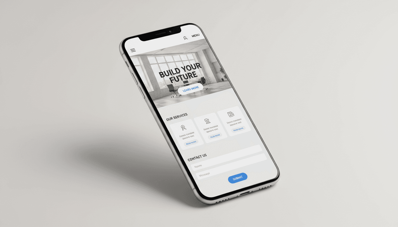 Mobile-friendly website displayed on smartphone screen